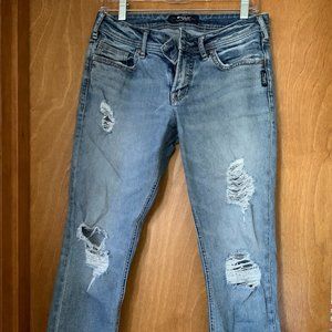 Silver Skinny Crop Jeans